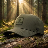 Casquettes de baseball personnalisées en tissu ripstop, casquettes de sport, casquette de baseball imperméable à 5 panneaux avec patch en caoutchouc PVC, casquettes de golf personnalisées