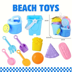 Kit per costruire castelli di sabbia per bambini, giocattoli da spiaggia con secchielli, doccette, pale e stampi per sabbia a forma di cibo - Product Image 3