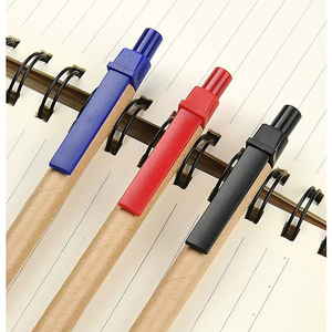 Biodegradabile nero <span class=keywords><strong>Biro</strong></span> rotolamento riciclato Branding Logo personalizzato Eco Friendly carta Kraft penna a sfera - Product Image 3