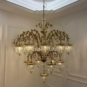 <strong>French</strong> Antique Brass Crystal <strong>Lighting</strong> Luxury Decoration Dining Room Chandelier European Copper Chandelier For Living Room - Product Image 2