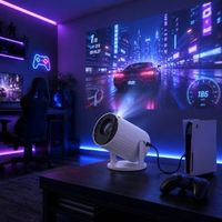 Mini projecteur intelligent Transjee A20 |   Mise au point automatique et 180° °   Rotatif |   Prise en charge Full HD 1080P |   Projecteur de films portable