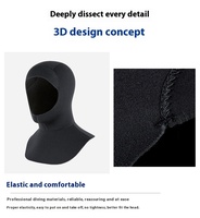 Capuche de plongée en néoprène 3mm/5mm Capuche extensible durable pour la plongée en apnée, le kayak, le surf, le canoë, les sports nautiques