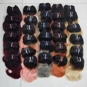 Letsfly Wholesale Cheap Colored Short Cut Body Wave Hair Extensions Ombre 9A J Wavy Brazilian Human Hair Weave Free Shipping
