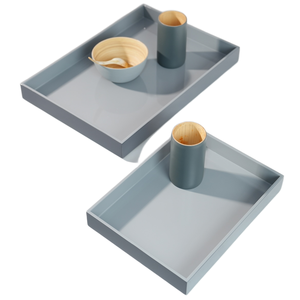 Plateau de service en laque de luxe, plateau décoratif fini à la main, cadeau de pendaison de crémaillère parfait pour les intérieurs élégants - Product Image 1