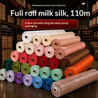 Tissu extensible en soie de lait pour draperie de mariage, couleur beige, pour plafond ondulé de salle de mariage, décoration de scène d'hôtel de style coréen