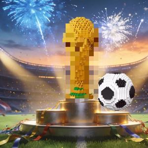 Set de Bloques de Construcción del Trofeo de la Copa Mundial de Fútbol 2026 de 32.7cm, Juguete Deportivo para Regalos de Aficionados, Decoración de Escritorio, Recuerdo Infantil de la FIFA - Product Image 3