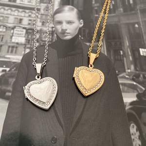 2 Designs Floral Edged Love Heart Medaillon Halskette Zirkon Zirkon Edelstahl Long Sweater Chain Halsketten French Jewely - Product Image 5