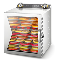 Petit séchoir domestique en acier inoxydable pour fruits et légumes, 18 plateaux, séchoir physique pour fruits et légumes secs
