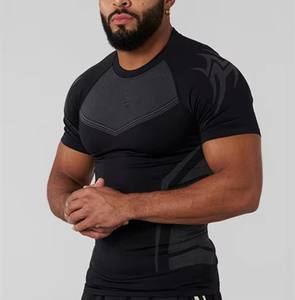 T-shirt pour <span class=keywords><strong>homme</strong></span>, coupe ajustée, idéal pour le jogging, la remise en forme, la course à pied et l'entraînement, vente en gros, fitness, séchage rapide, compression - Product Image 2