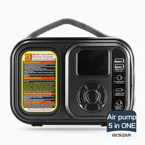 GCSOAR Multifunction Portable Mini Air Pump for Tire Inflation USB Charging Multiple Types of Lighting