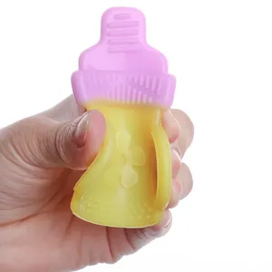 Productos calientes seguro de leche botella en forma de botella de bebé mordedor para bebé sensorial Juguetes