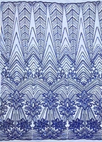 Tissu en dentelle verte perlée en gros avec sequins, tissu en dentelle fleurie avec perles et nacre pour robes de mariée et de soirée