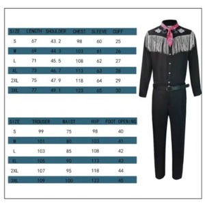 Costume pour homme années 80 90, costume de cowboy avec chemise à franges à manches longues de style western, écharpe pour Halloween, cosplay, pantalon, chapeau de cowboy - Product Image 4