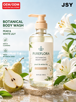 Gel Douche Botanique 500ml OEM ODM Marque Privée Poire et Lys Blanc Nettoyant Doux Hydratant pour Soin Quotidien de la Peau
