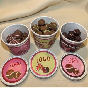 Atacado Imprimir Produtos Do Logotipo Sorvete Descartável Logotipo Personalizado Sorvete com Tampa Food Grade Paper Ice Cream Alta Qualidade - Product Image 3