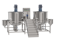 Machine automatique de fabrication de crème et de beurre corporel en acier inoxydable avec pompe et homogénéisateur émulsifiant à roulement, marque APVO