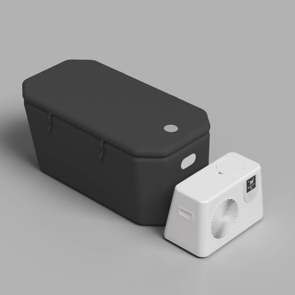 อ่างสีดำพร้อมเครื่องทำความเย็น