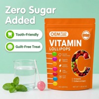 Sucettes OEM au goût de fruits qui stimulent la fonction du système immunitaire, sucettes dures à la vitamine C