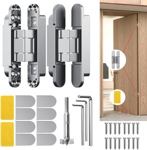 Cerniera Nascosta Silenziosa per Porta 7 Pollici, Apertura a 180 Gradi, Cerniera Regolabile in 3 Direzioni 7 X 2.8 X 1 Pollici - Product Image 3