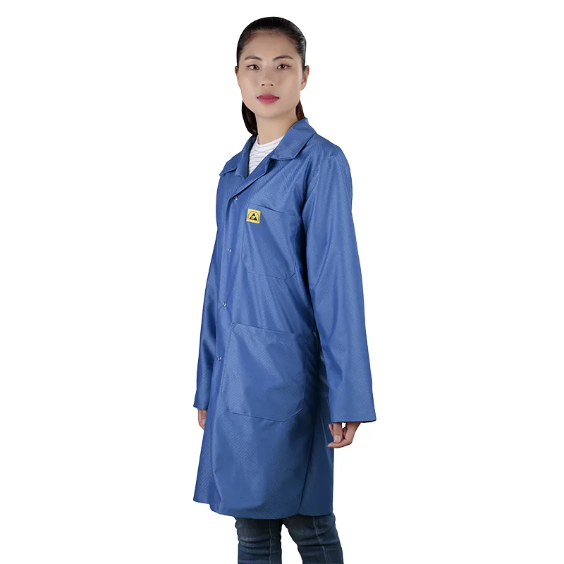 C0111 & C0112 Electronics Factory Safety Working Clothing ESD Diamond Knitted Smock