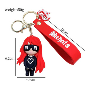 ZY2472C Nouveau style classique Anime Cartoon Karol G Taylor Singer Porte-clés 3D Cadeau pour adolescents Ornement de sac à dos Poupée Pendentif Porte-clés - Product Image 5