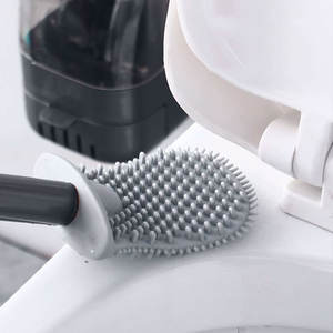 软质 TPR 刷毛迷你马桶刷套装 可拆卸手柄 壁挂式 节省空间 家用清洁工具 - Product Image 3