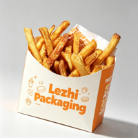 Boîtes à frites jetables personnalisées pour restaurants, emballages écologiques pour pop-corn, poulet frit et snacks à emporter