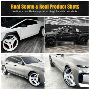 Jantes forgées Viaol <span class=keywords><strong>2</strong></span> pièces 24x9 24x10.5 5x120 argentées à 3 branches avec lèvre chromée et déport profond, compatibles Rolls Royce <span class=keywords><strong>Wraith</strong></span> - Product Image 2