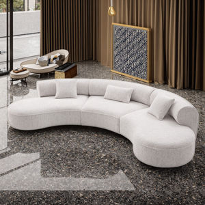 Canapé d'angle contemporain en velours blanc pour salon, meubles de maison italiens, canapé moderne et élégant - Product Image 1