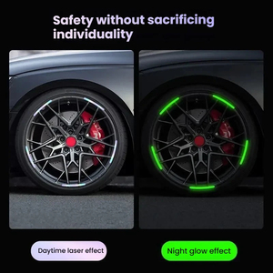 Pegatinas Reflectantes para Ruedas, Tiras de Plástico ABS Impermeables para Coche, Motocicleta, Bicicleta, Conducción Nocturna - Product Image 6