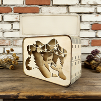 Décoration de Noël en bois découpé au laser style art populaire, multi-couches superposées, lumières LED, contreplaqué écologique, forme personnalisable