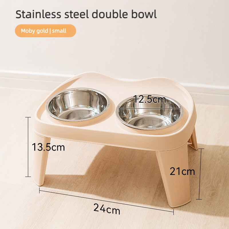 Mobikin trumpet stainless steel double bowl upgraded stability