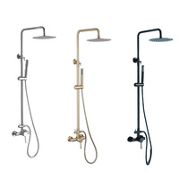 Ensemble de douche extérieur moderne à double poignée, robinetterie chromée polie, système de douche en laiton pour piscine, plage et jardin
