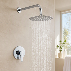 Ensemble de douche mural moderne doré en gros, avec sortie supérieure en acier inoxydable 304, optionnel 8-16 pouces, en laiton mural - Product Image 3