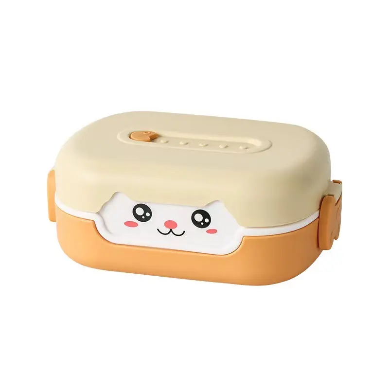 Venda quente PP material gatinho bonito bento caixa escola estudante portátil cartoon lancheira para preservação