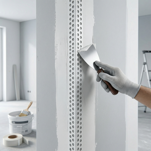 Profilé d'angle en PVC avec maille en fibre de verre 2,4 m, profilé d'angle mural renforcé pour plâtre et cloisons sèches - Product Image 2