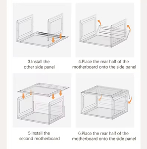 Bán Buôn Nhựa Trong Suốt Sneaker Stackable Giày Lưu Trữ Hộp Thả Phía Trước Acrylic Loại Ngăn Kéo Chuyển Đổi Từ Hộp Giày - Product Image 6