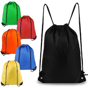 Promotional Custom Printed Logo <b>Drawstring</b> <b>Backpack</b> Wholesale <b>Drawstring</b> Gym Bags Black Draw String Bags for Sports and Travel - Product Image 1