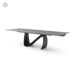 Phòng Ăn Hiện Đại Đặt 8 10 Chỗ Ngồi Slate Bàn Và Ghế Đặt Sang Trọng Thiêu Kết Đá Hình Chữ Nhật Bằng Đá Cẩm Thạch Bảng - Product Image 4