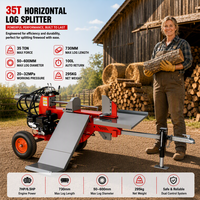 Unit Pemotong Kayu Gaya Trailer dengan Mesin Bensin 7HP 212CC Heavy Duty untuk Pekerjaan Kehutanan, Perkemahan, dan Pemotongan Kayu Bakar