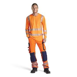 BLAKLADER - 119716425389C60 Pantalon haute visibilité extensible dans les 4 sens sans poches à clous Orange/Bleu marine HI-VIS WORKWEAR - Product Image 3