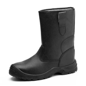 Zapatos DE SEGURIDAD negros personalizados, antigolpes, antiperforación, transpirables, con punta de acero, resistentes, a prueba de agua y aceite, con piel para invierno - Product Image 1