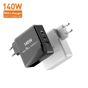 VINA nueva llegada de alta calidad 3 puertos Dual type-c PD3.1 y USB 140W rápido de alta potencia USB Gan cargador de escritorio para Iphone 15