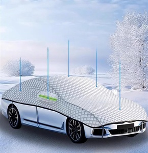 <span class=keywords><strong>Housse</strong></span> de <span class=keywords><strong>voiture</strong></span> en aluminium épaisse pour l'hiver avec des caractéristiques <span class=keywords><strong>anti</strong></span>-<span class=keywords><strong>givre</strong></span>, <span class=keywords><strong>anti</strong></span>-neige, <span class=keywords><strong>anti</strong></span>-congélation et imperméables pour une adaptation universelle - Product Image 2