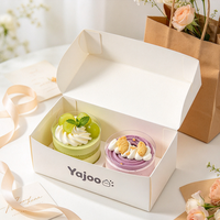Boîte à gâteau mousse pliable écologique 2 tasses, personnalisable avec logo, contenant en papier multicolore pour desserts, emballage cadeau pour boulangerie