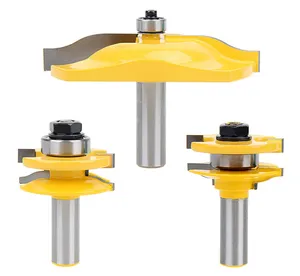 1/2 "Shank Pintu Panel Kabinet Tenon Router Bit Set Milling Cutter untuk Woodworking Pemotong Alat Pemotong 3 PCS/Set