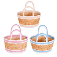 Panier de rangement pour couches en coton tissé avec logo personnalisé, pliable, pour la crèche, les jouets de bébé, les vêtements, avec poignées