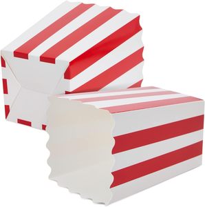 Boîte à collation rétro jetable à rayures rouges et blanches - Product Image 3