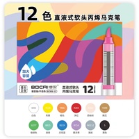 M01 – Ensemble de stylos marqueurs acryliques de haute qualité à 12, 24, 36 ou 48 couleurs, type liquide direct, pour peinture, cadeau, stylo fineliner