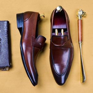 Chaussures habillées pour hommes en cuir pleine fleur de qualité supérieure, à bout pointu, semelle intermédiaire en PU, style britannique, à lacets, décontractées, légères et respirantes - Product Image 4